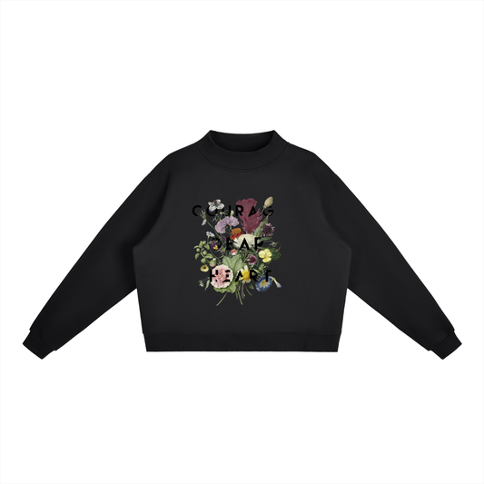 Essential Fleece Mock-Neck Crew Sweatshirt