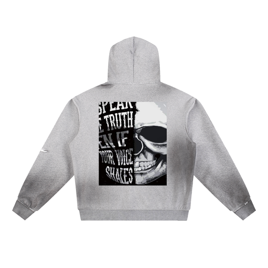Sun Fade Frayed Fleece Hoodie