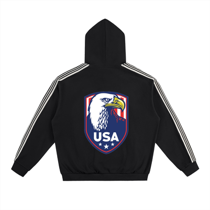 Side Stripe Drop-Shoulder Hoodie