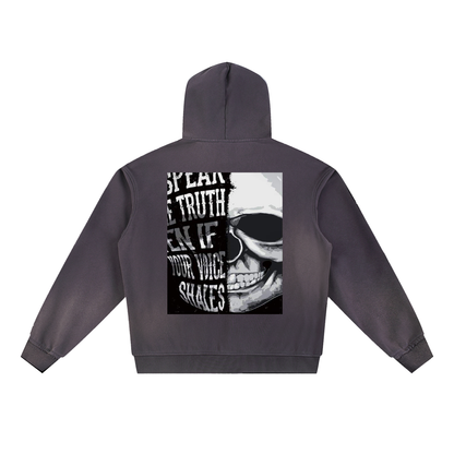 Sun Fade Frayed Fleece Hoodie