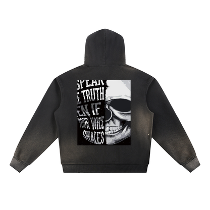 Sun Fade Frayed Fleece Hoodie