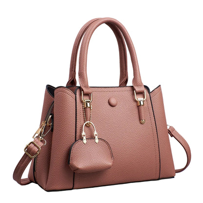 Elegant beige women’s handbag with a spacious interior