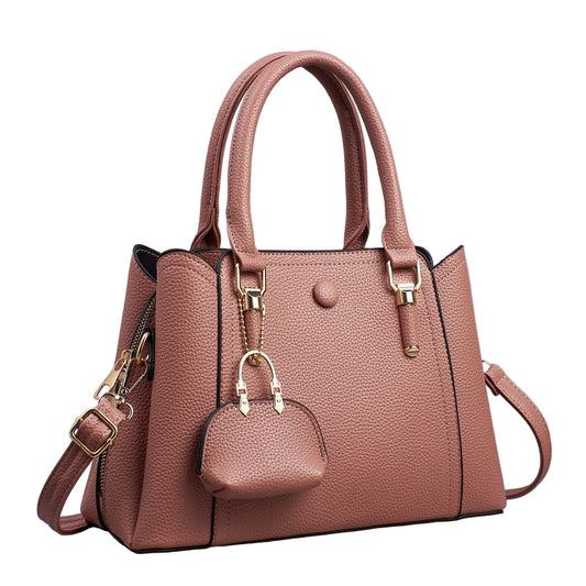Elegant beige women’s handbag with a spacious interior