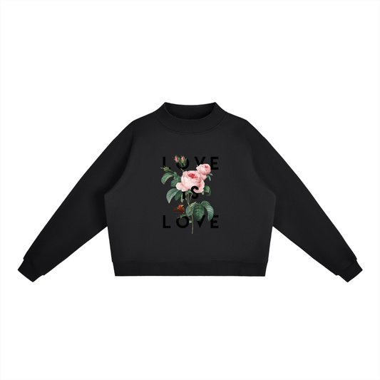 Essential Fleece Mock-Neck Crew Sweatshirt