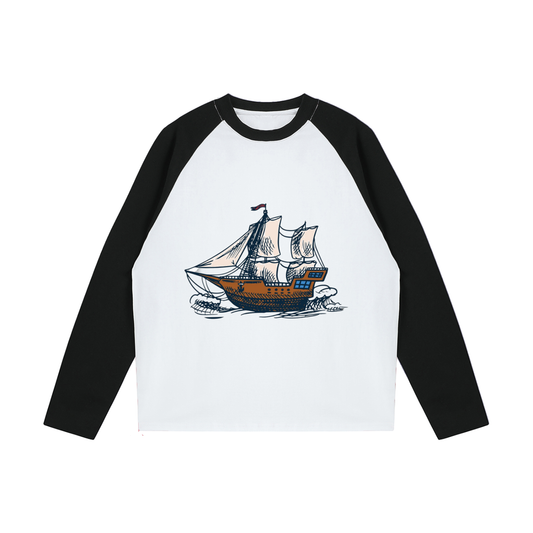 Color-Blocked Raglan Long-Sleeve T-Shirt