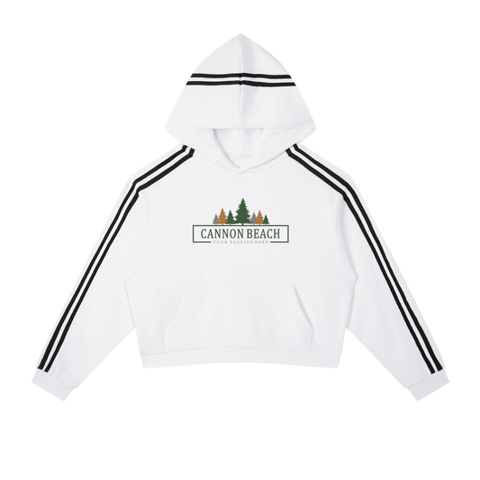 Contrast Side Stripe Cropped Hoodie